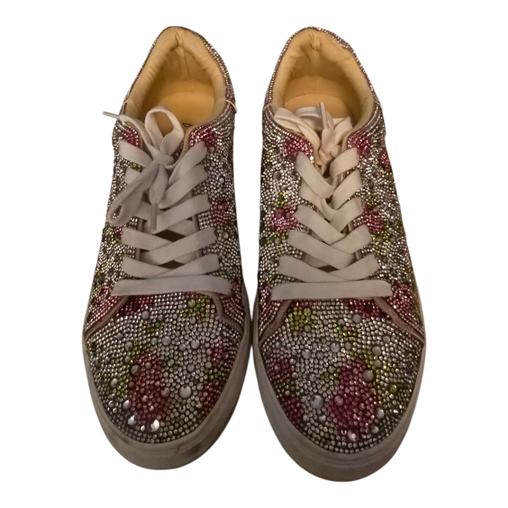Betsey Johnson Pink and Green Sneakers with Floral Print